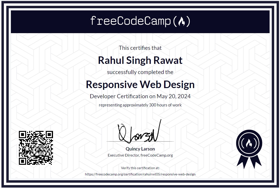 Responsive Web Design certificate